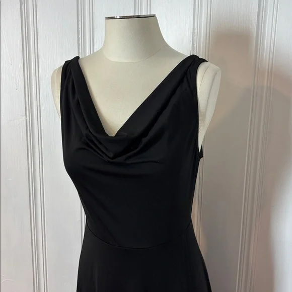 HALARA Black Maxi Dress | Cowl Neck, Open Back, Hidden Slit | Size M - Picture 6 of 11